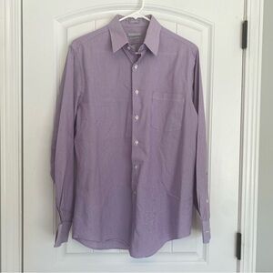 Van Heusen Men’s Purple Stretch Fitted Button Down Shirt 15 1/2 34/35